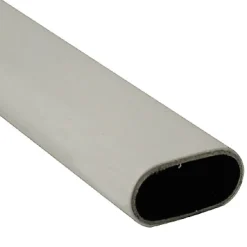 Tringle de penderie ovale acier blanc 1 m de 3 x 1,5 cm