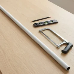 Tringle de penderie ronde acier blanc Ø1,8 x 200 cm