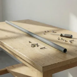 Tringle de penderie ronde acier blanc Ø1,8 x 150 cm