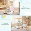 Trotteur Bébé Garçon Fille, Chariot de Marche en Bois avec Hauteurs Réglables Roues Douces, Centre d'Activité d'Apprentissage