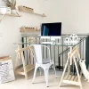 Tréteau Archi Tec réglable en hauteur en pin avec tablette (70/98,7x70x45cm)