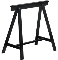 Tréteau décoratif noir en pin massif (72x70x41 cm)