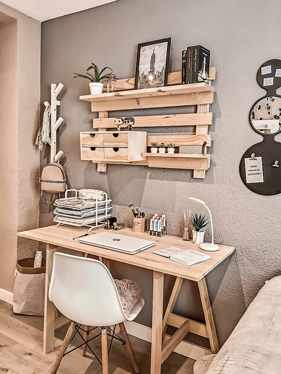 Tréteau Glam en pin pour petit bureau (74x50 cm)