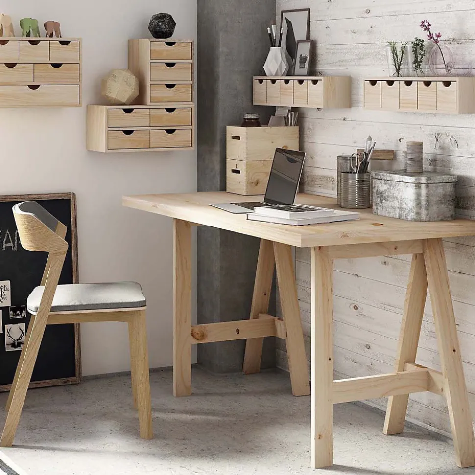 Tréteau Glam en pin pour petit bureau (74x50 cm)
