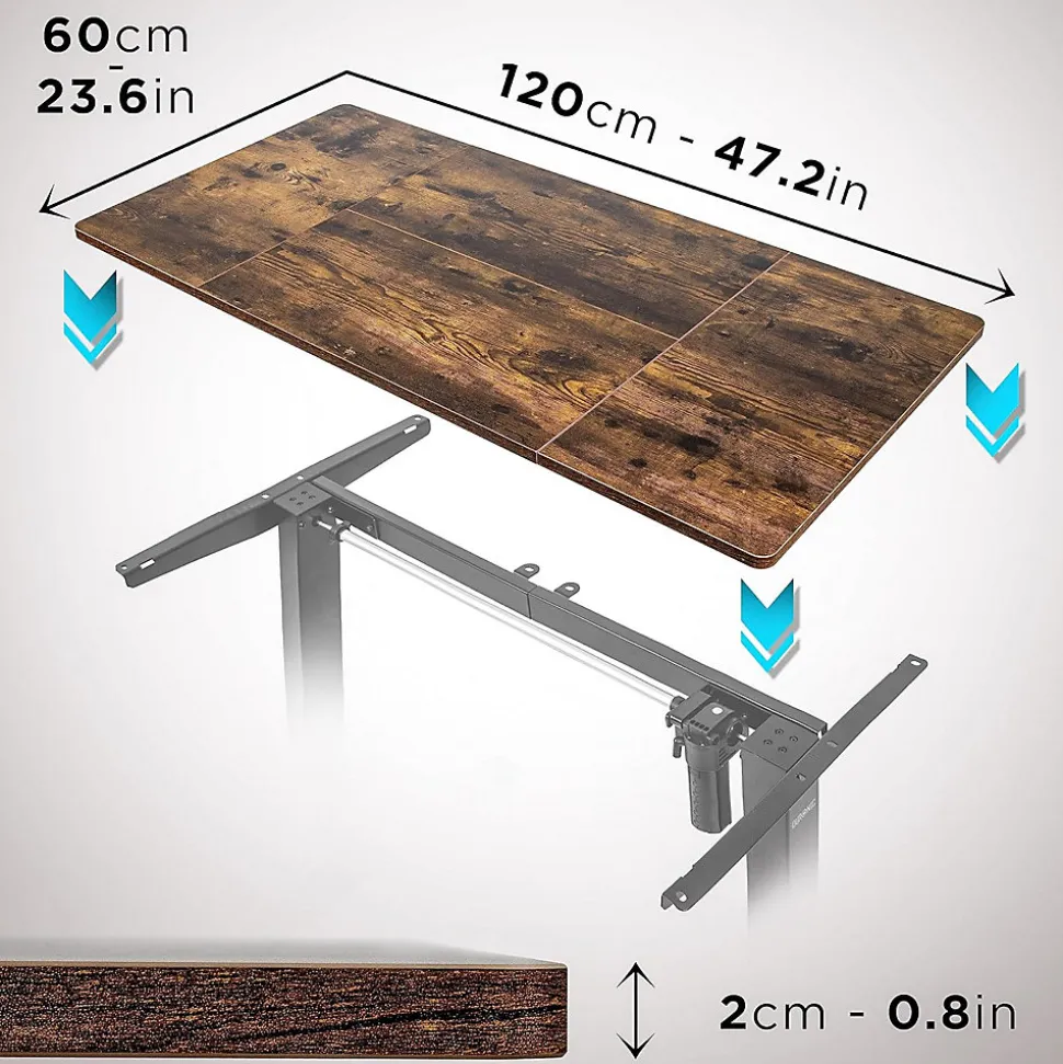 TT120 AO Plateau pour Bureau Assis Debout de 120 x 60 x 2 cm Compatible avec la plupart des Structures assis debout Duronic