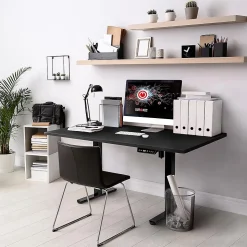TT160 BK Plateau pour Bureau Assis Debout de 160 x 60 x 2 cm Compatible avec la plupart des Structures assis debout Duronic