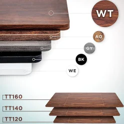 TT120 WT Plateau pour Bureau Assis Debout de 120 x 60 x 2 cm Compatible avec la plupart des Structures assis debout Duronic