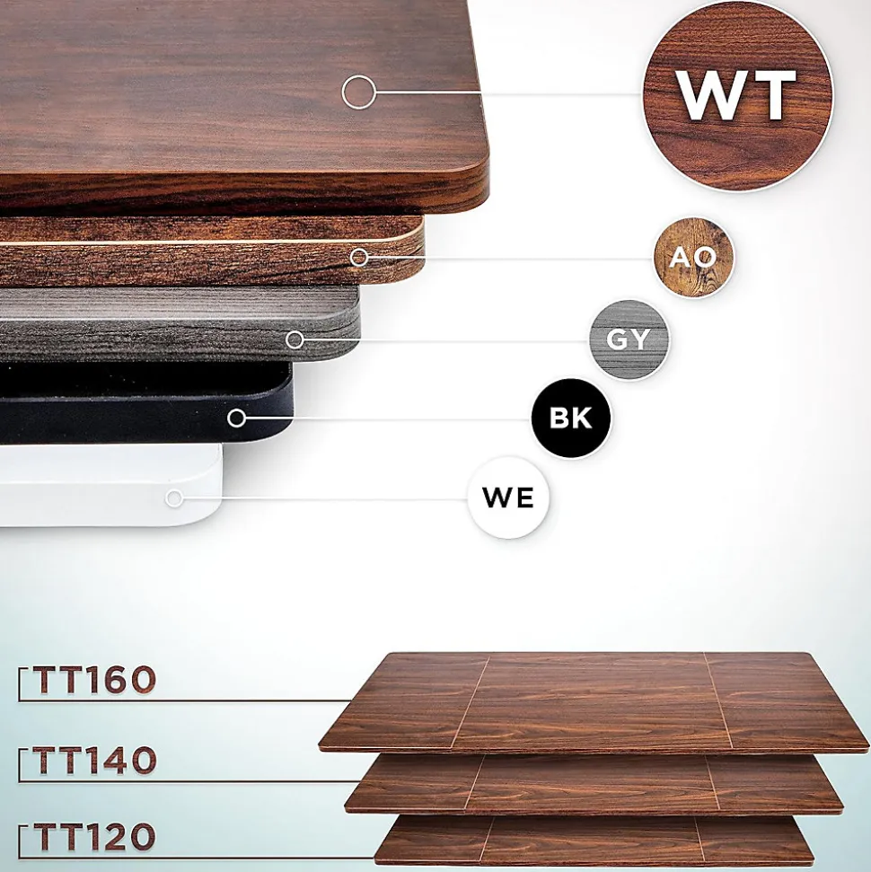 TT120 WT Plateau pour Bureau Assis Debout de 120 x 60 x 2 cm Compatible avec la plupart des Structures assis debout Duronic