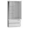 TURIN - Armoire 2 portes avec miroir style moderne chambre à coucher - 90x50x180 - 2 tiroirs
