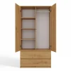 TURIN - Armoire style moderne chambre salon - Penderie multifonctions - 2 portes + tiroirs