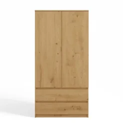 TURIN - Armoire style moderne chambre salon - Penderie multifonctions - 2 portes + tiroirs