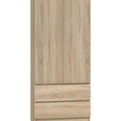 TURIN - Armoire style moderne chambre salon - Penderie multifonctions - 2 portes + tiroirs