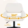 URBAN MEUBLE Chaise de bureau ergonomique en tissu beige Pivotante, hauteur réglable, avec accoudoirs et roulettes