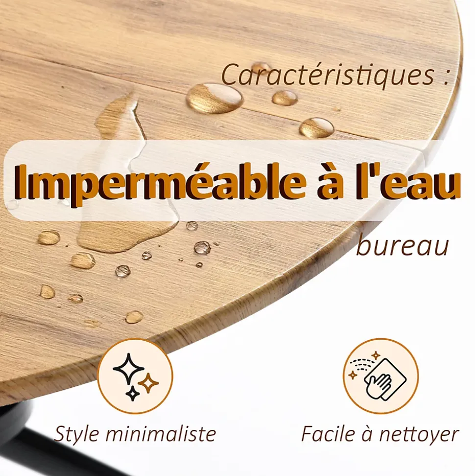 URBAN MEUBLE Ensemble table et 4 chaises de salle à manger style vintage rétro effet bois