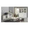 Vaisselier - Blanc - 6 Portes Coulissantes - 3 Tiroirs - 10 Niches - Style Anglais Charme