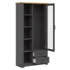 Vaisselier 1 porte 2 tiroirs Charlie Gris Anthracite