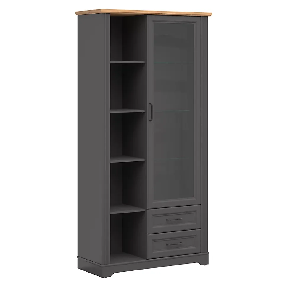 Vaisselier 1 porte 2 tiroirs Charlie Gris Anthracite
