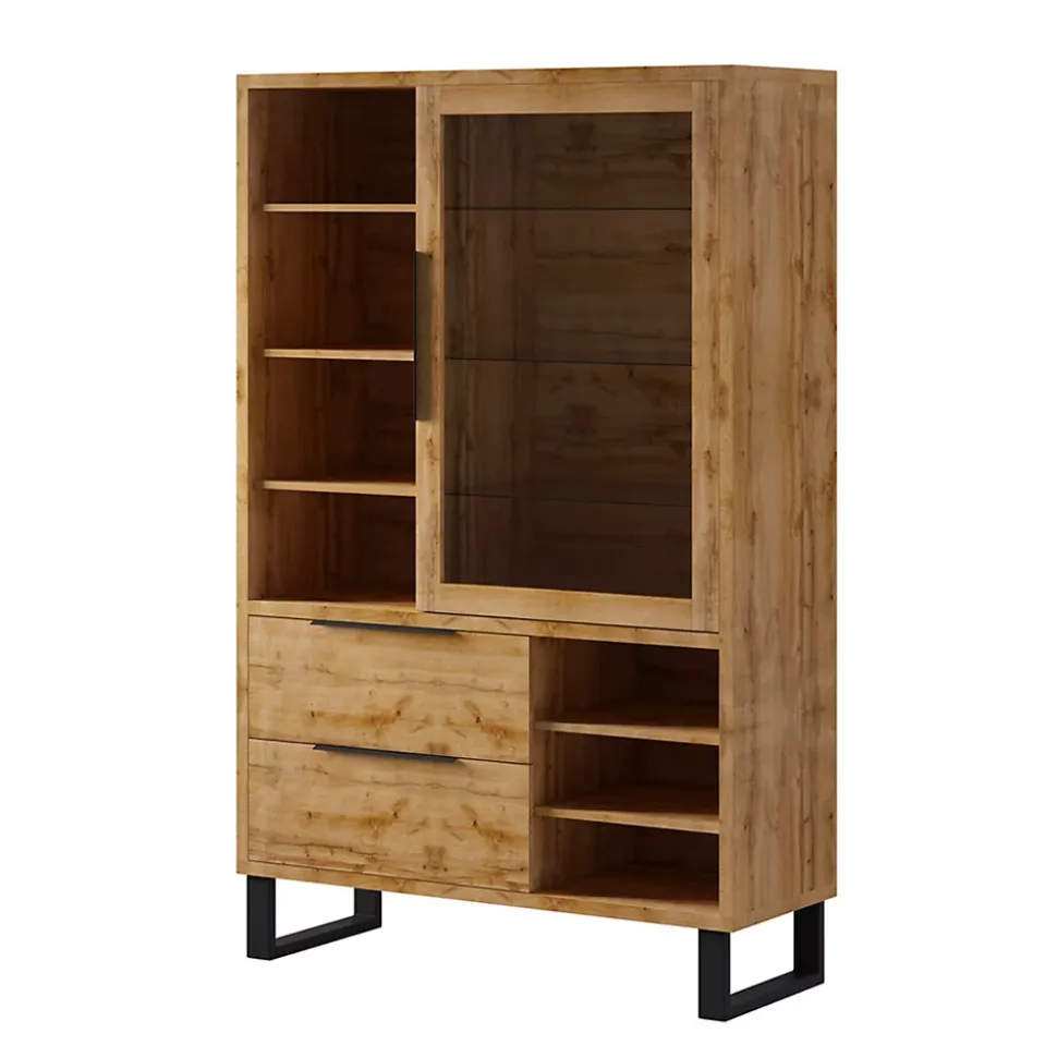 Vaisselier 1 porte 2 tiroirs Eden Bois et Metal