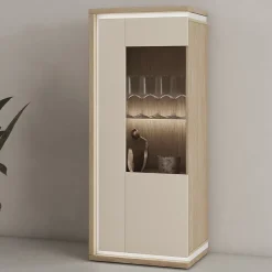 Vaisselier 1 porte droite Iria Cachemire et Bois