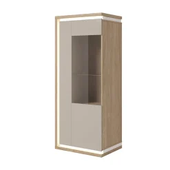Vaisselier 1 porte droite Iria Cachemire et Bois