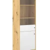 Vaisselier à porte réversible BILBAO coloris chêne et blanc mat 194,6 cm