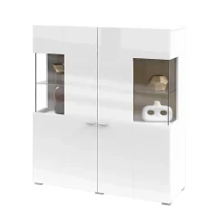 Vaisselier 2 portes Akram Blanc et Bois