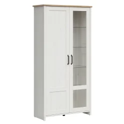 Vaisselier 2 portes Aksel Blanc et Bois