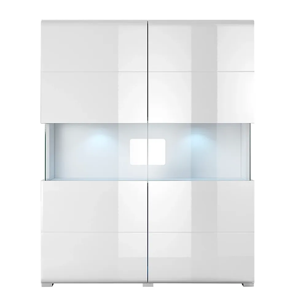 Vaisselier 2 portes avec LED Jules Blanc