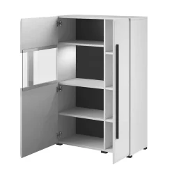 Vaisselier 2 portes avec LED Louis Blanc