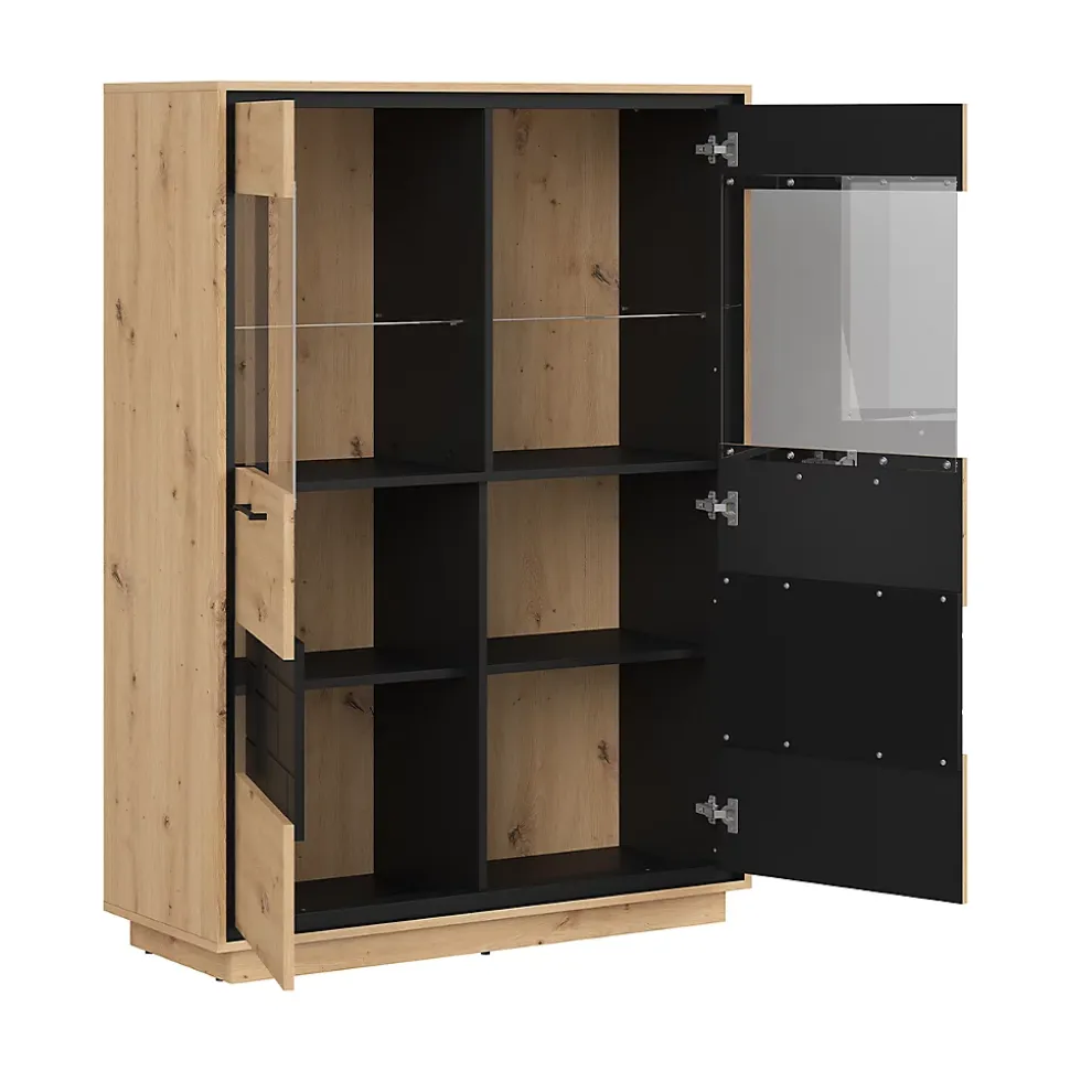 Vaisselier 2 portes Elijah Bois et Noir