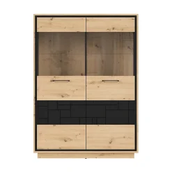 Vaisselier 2 portes Elijah Bois et Noir