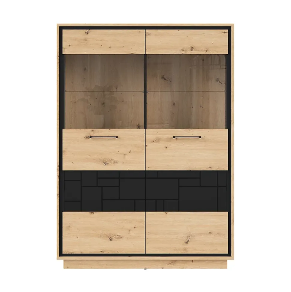 Vaisselier 2 portes Elijah Bois et Noir
