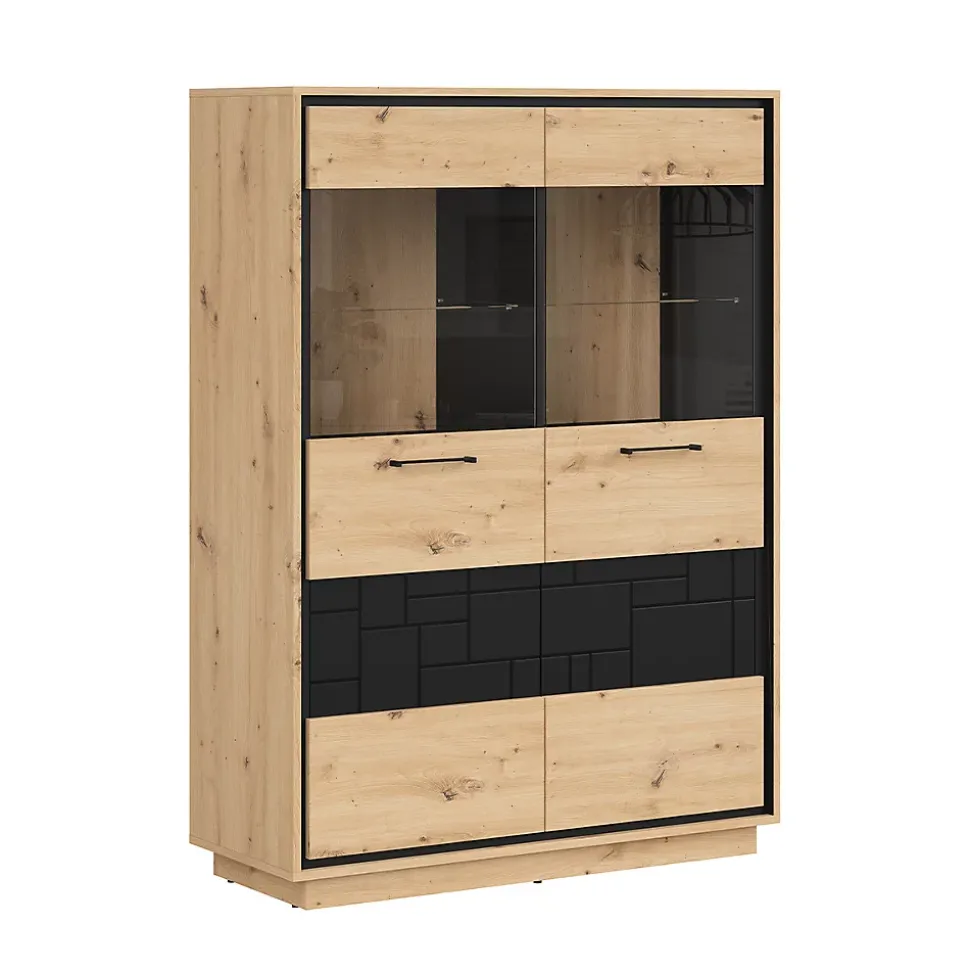 Vaisselier 2 portes Elijah Bois et Noir