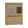 Vaisselier 4 portes LED inclus Kasla Bois et Anthracite