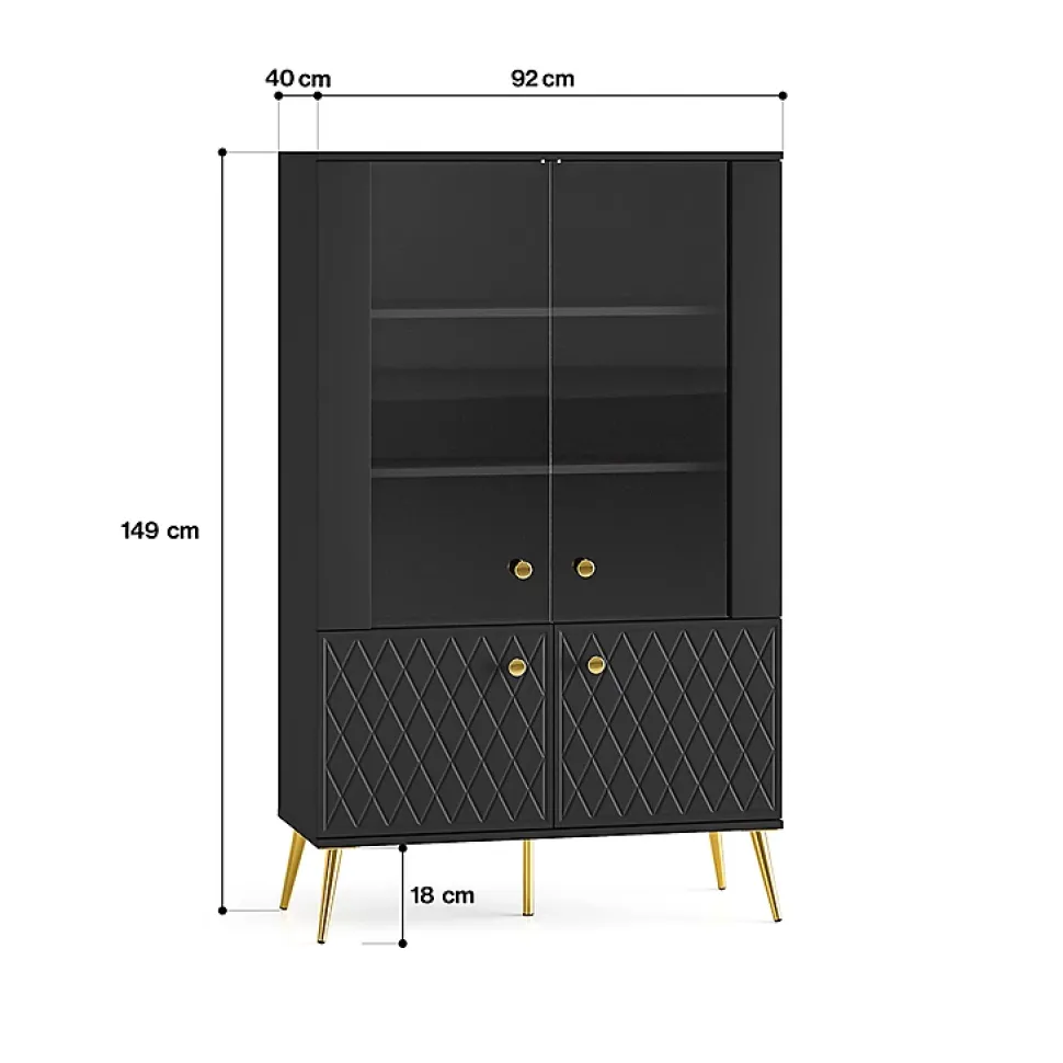 Vaisselier 4 portes Manoe Noir