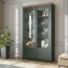 Vaisselier 2 portes Martin Vert et Bois