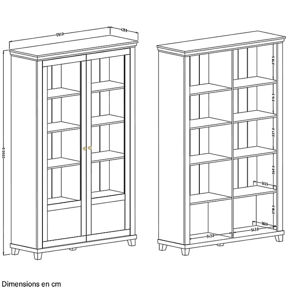 Vaisselier 2 portes Martin Vert et Bois