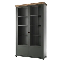 Vaisselier 2 portes Martin Vert et Bois