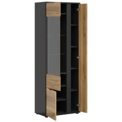 Vaisselier 3 portes Pia Noir et Bois