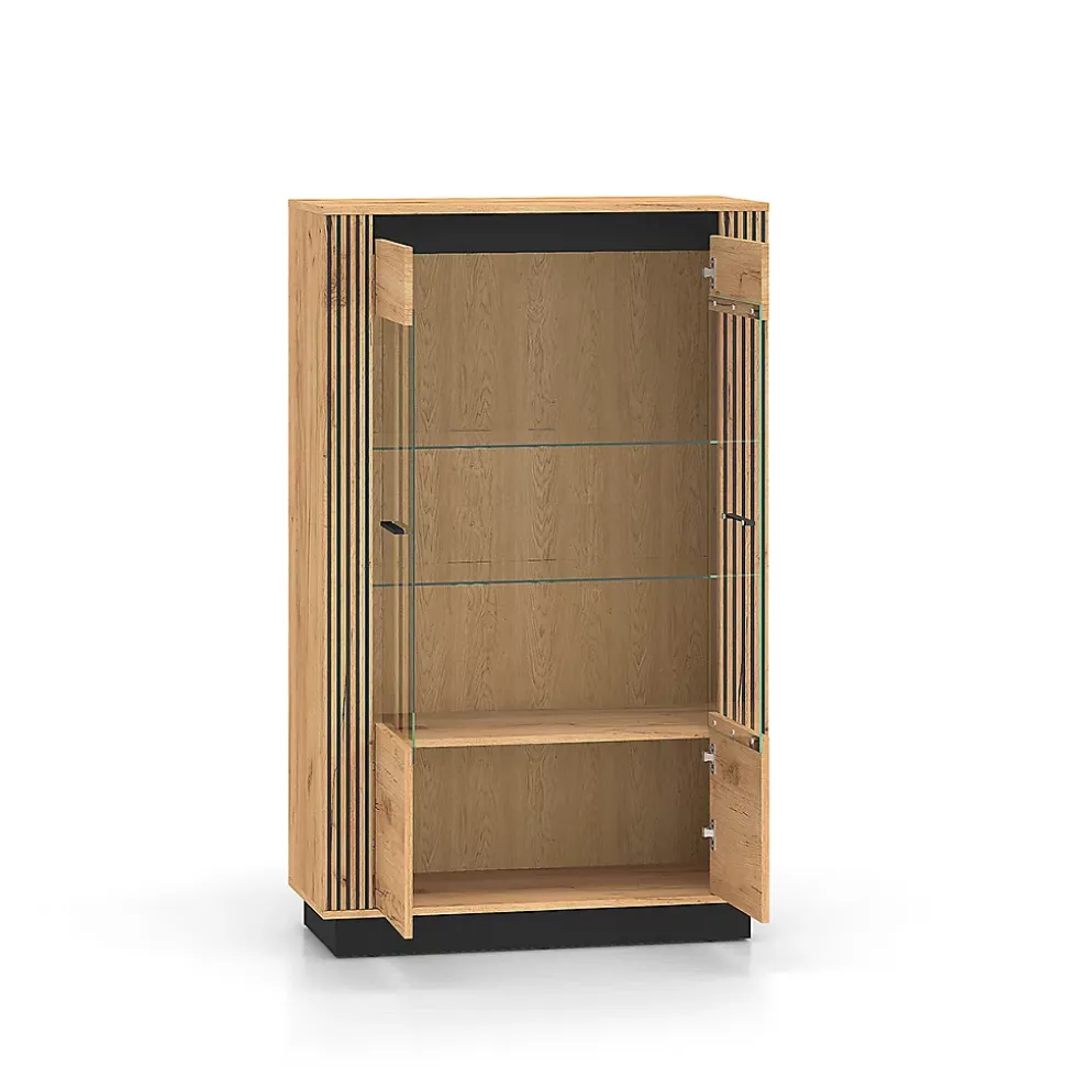 Vaisselier 2 portes Solal Bois et Noir