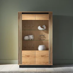 Vaisselier 2 portes Solal Bois et Noir