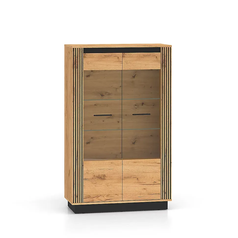Vaisselier 2 portes Solal Bois et Noir