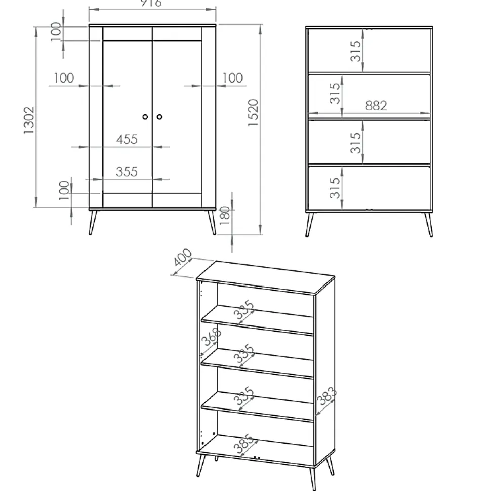 Vaisselier 2 portes Zora Blanc et Dore