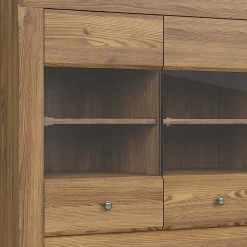 Vaisselier bas 2 portes 2 tiroirs Raya Bois
