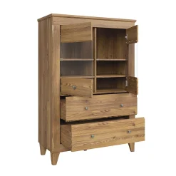 Vaisselier bas 2 portes 2 tiroirs Raya Bois