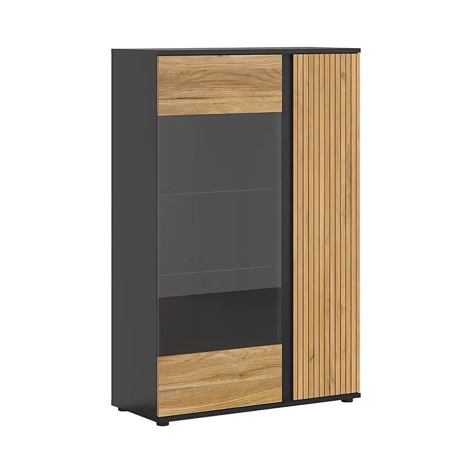 Vaisselier bas 2 portes Pia Noir et Bois