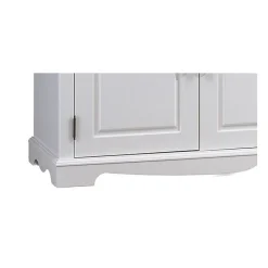 Vaisselier Blanc 5 Portes 5 Tiroirs 11 Niches Style Anglais L 146.6 H 186 P 42.5 cm - L 146.6 x l 42.5 x H 186 cm