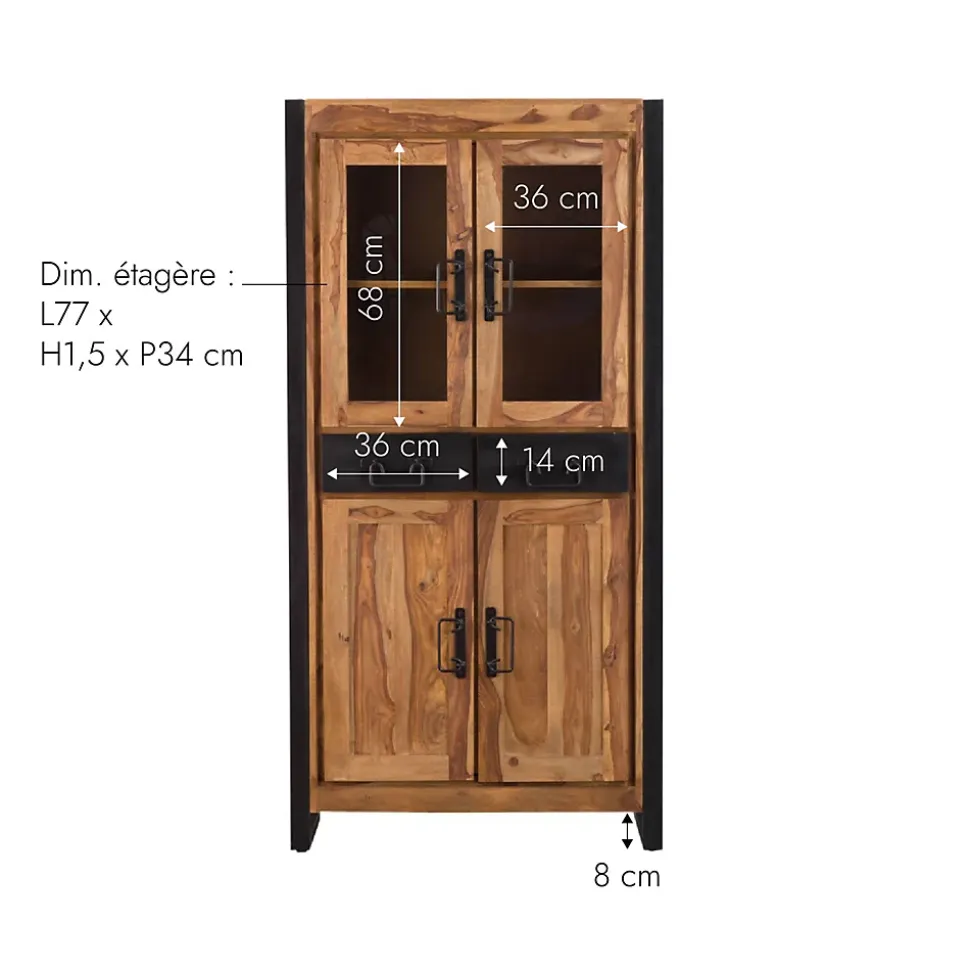 Vaisselier en bois d'acacia Havana