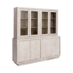 Vaisselier en bois de manguier blanchi Alison