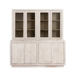 Vaisselier en bois de manguier blanchi Alison